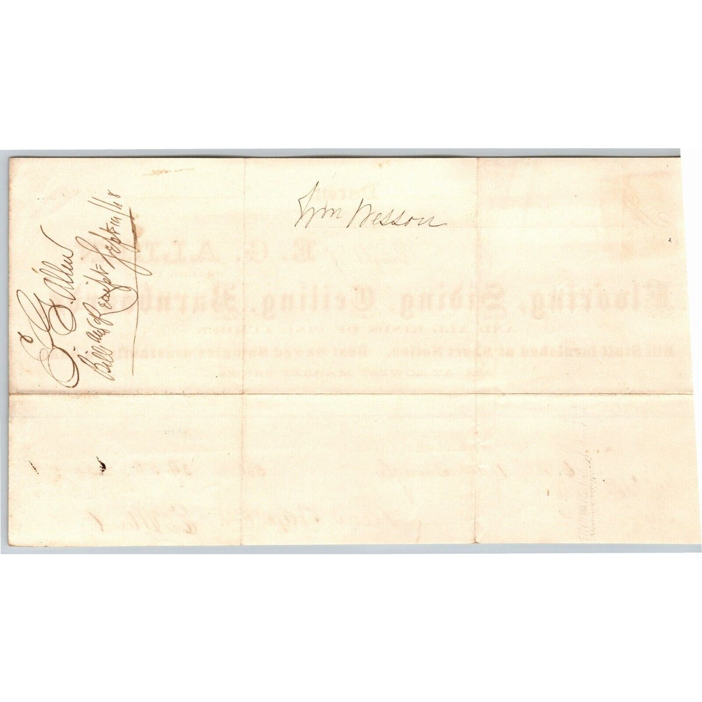 Detroit Letterhead E.G. Allen Flooring Siding Barnboards 1868 w/ Rev Stamp