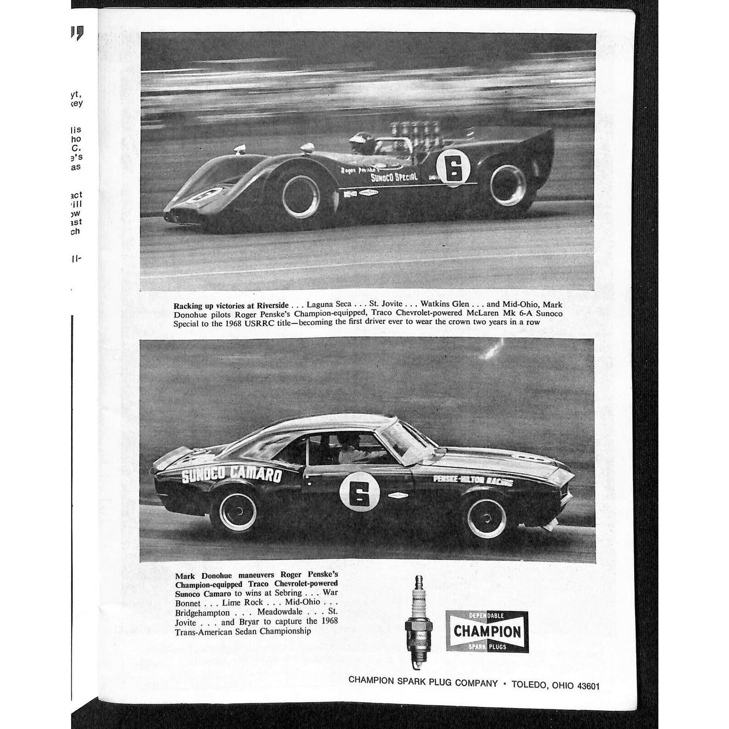 Scarce Nov 3 1968 USAC "California 250" Auto Racing Program Hanover Speedway 40p