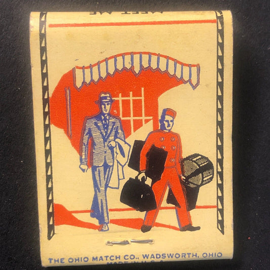 Grace Hotel Abilene, TX (1909-86) w/ Bell Hop Full Matchbook c1940's Scarce