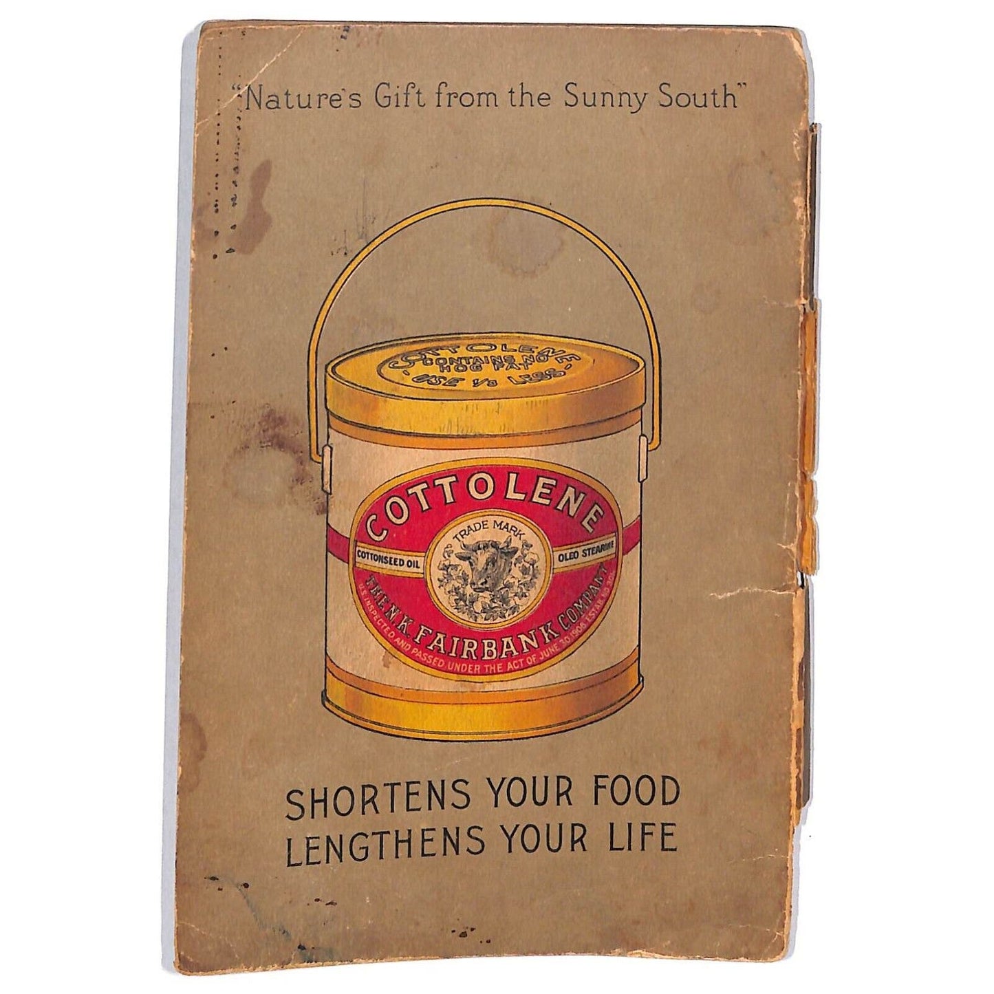 1910 "Home Helps A Pure Food Cook Book" Cottolene Cottonseed Oil 80pp Scarce