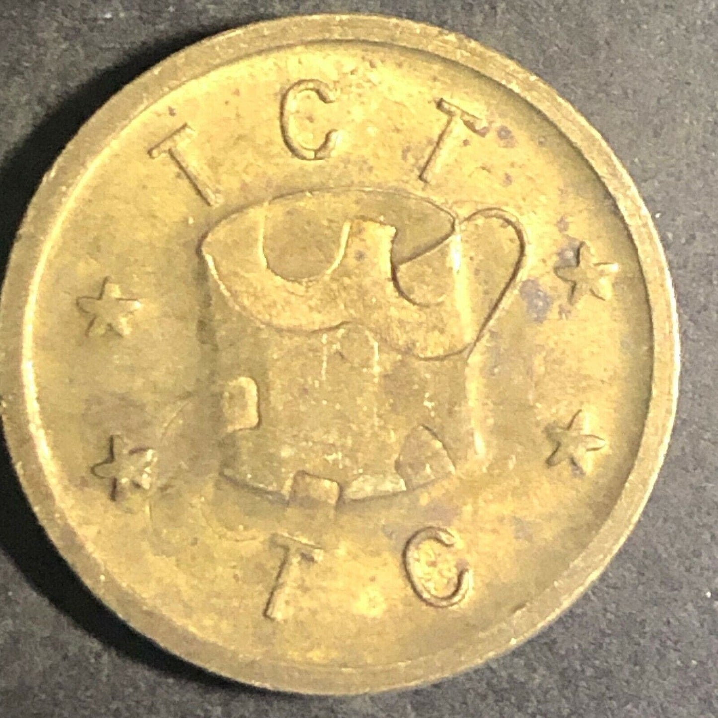 Vintage 20mm Brass "Tin Cup Tavern" w/ Overstamp? St. Paul, MN Token