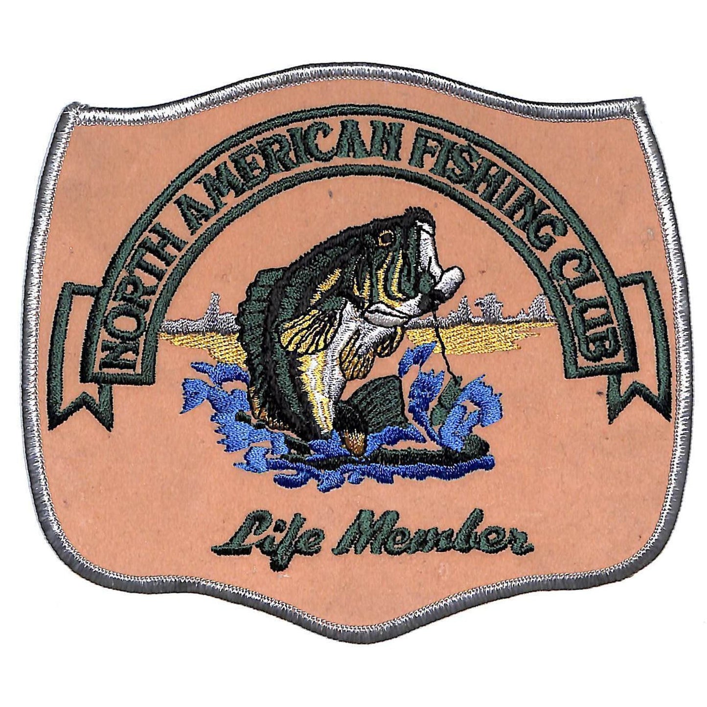 North American Fishing Club Large Vintage Embroidered Patch c1970's-80's VGC