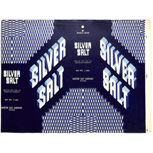 Morton Silver Salt Paper Label c1935 Morton Salt Company Chicago - Silver Ink