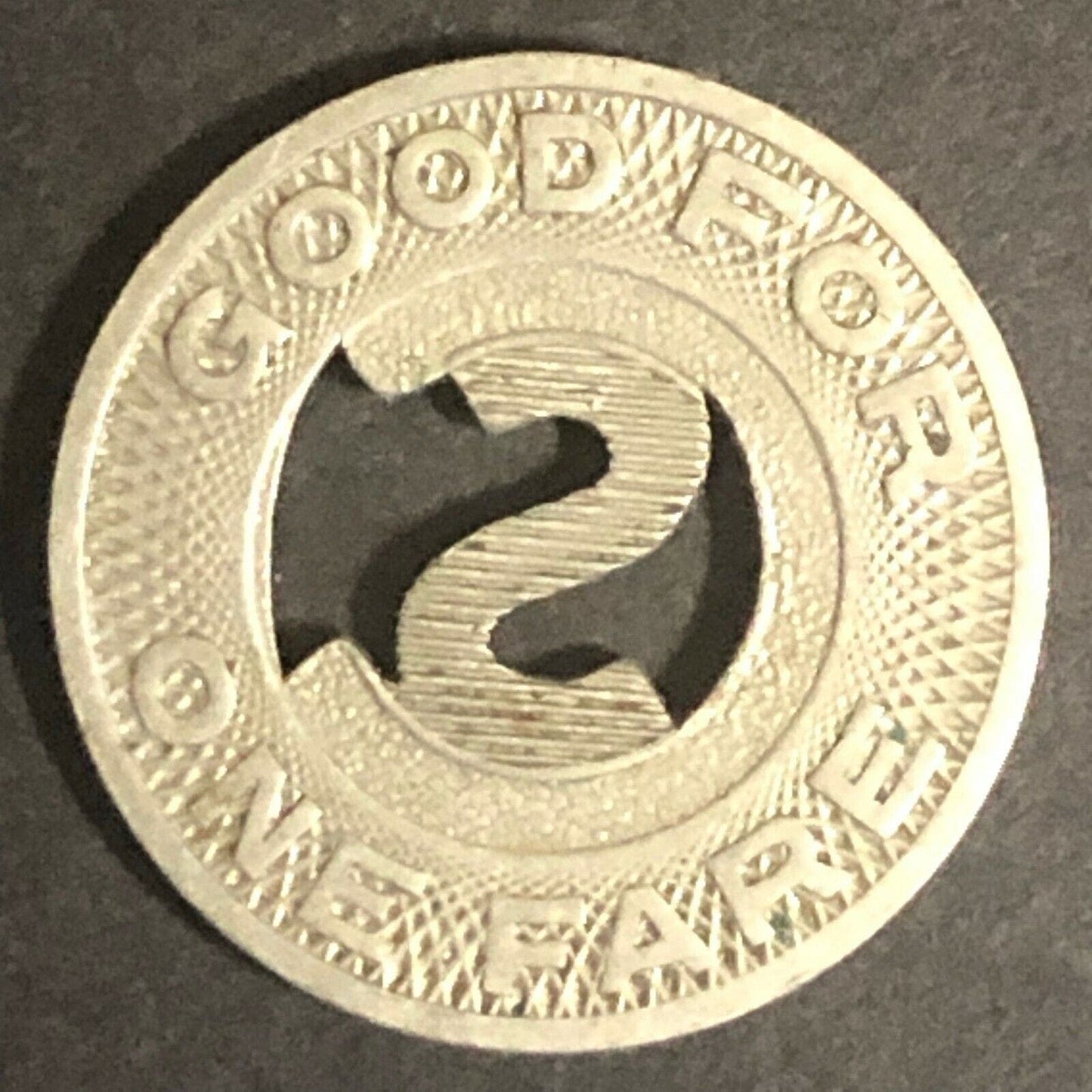 c1940-50's 16mm Colo. Springs Bus Co. G/F One Fare Transit Token Colorado