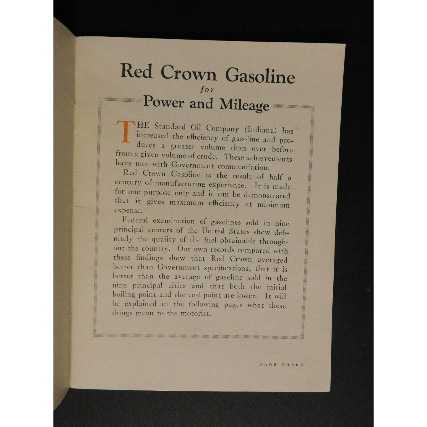 1923 Gasoline Standard Oil Red Crown "What Is Good Gasoline?" 24pgs. Booklet VGC