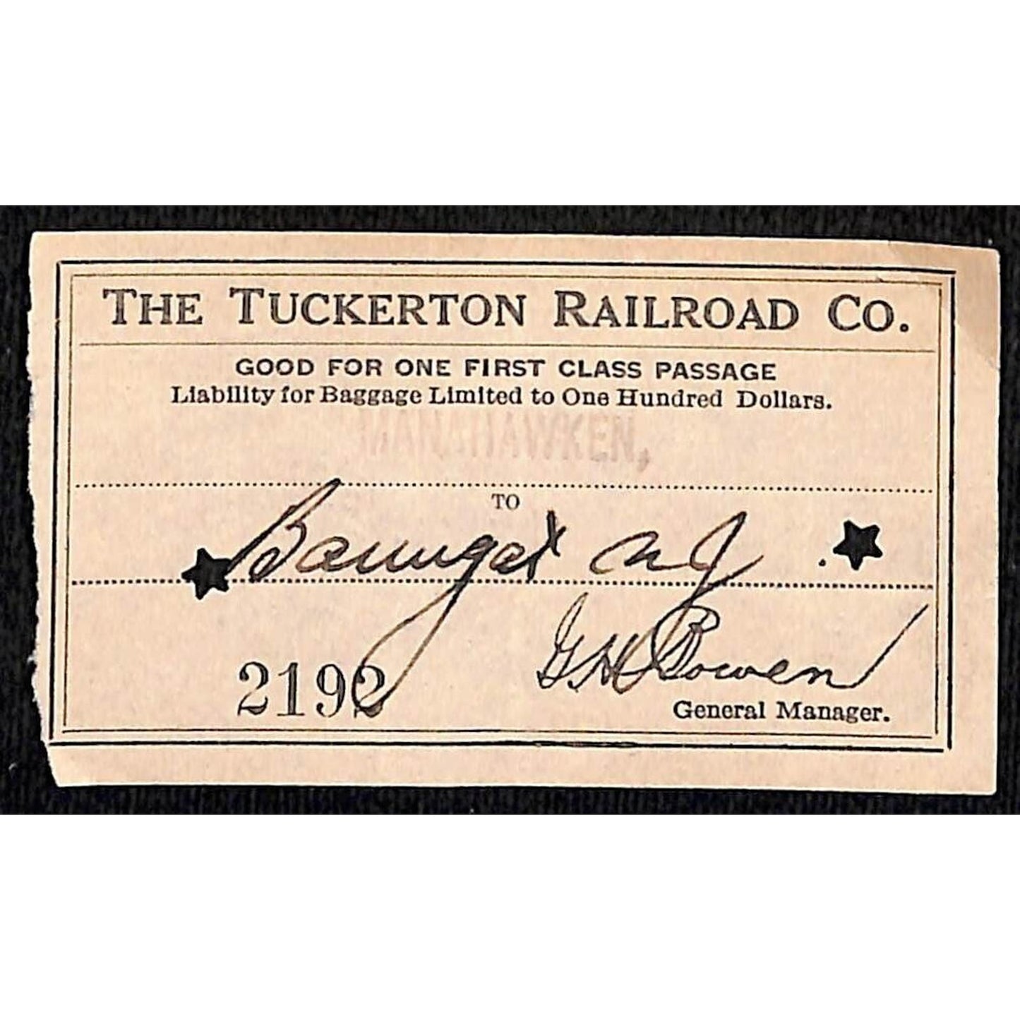 1931 Tuckerton Railroad Manahawken, NJ Group of 9 First Class Tickets