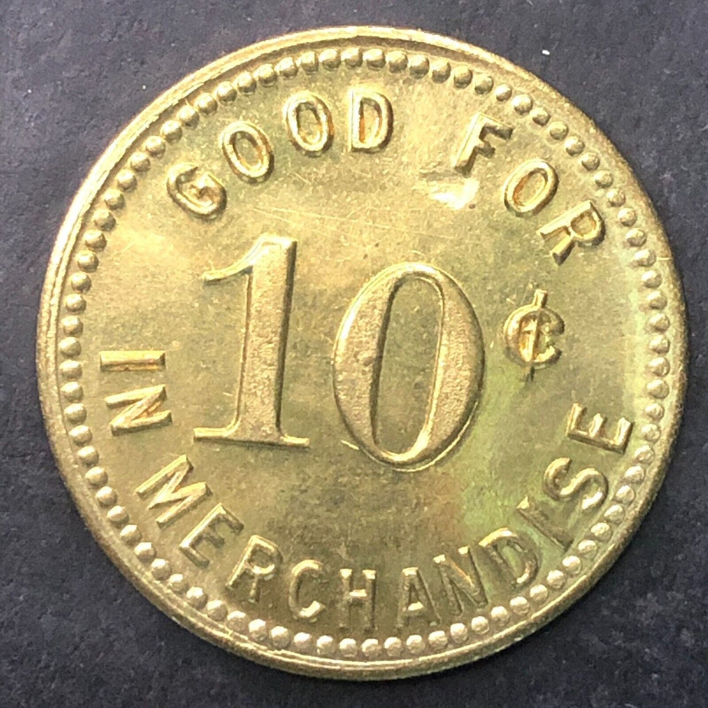 Madelia, MINN Green's Recreation G/F 10c Brass 25.5mm Scarce
