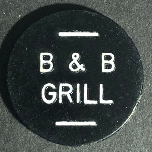 B&B Grill Plastic 15c Token c1960's-70's 22.7mm