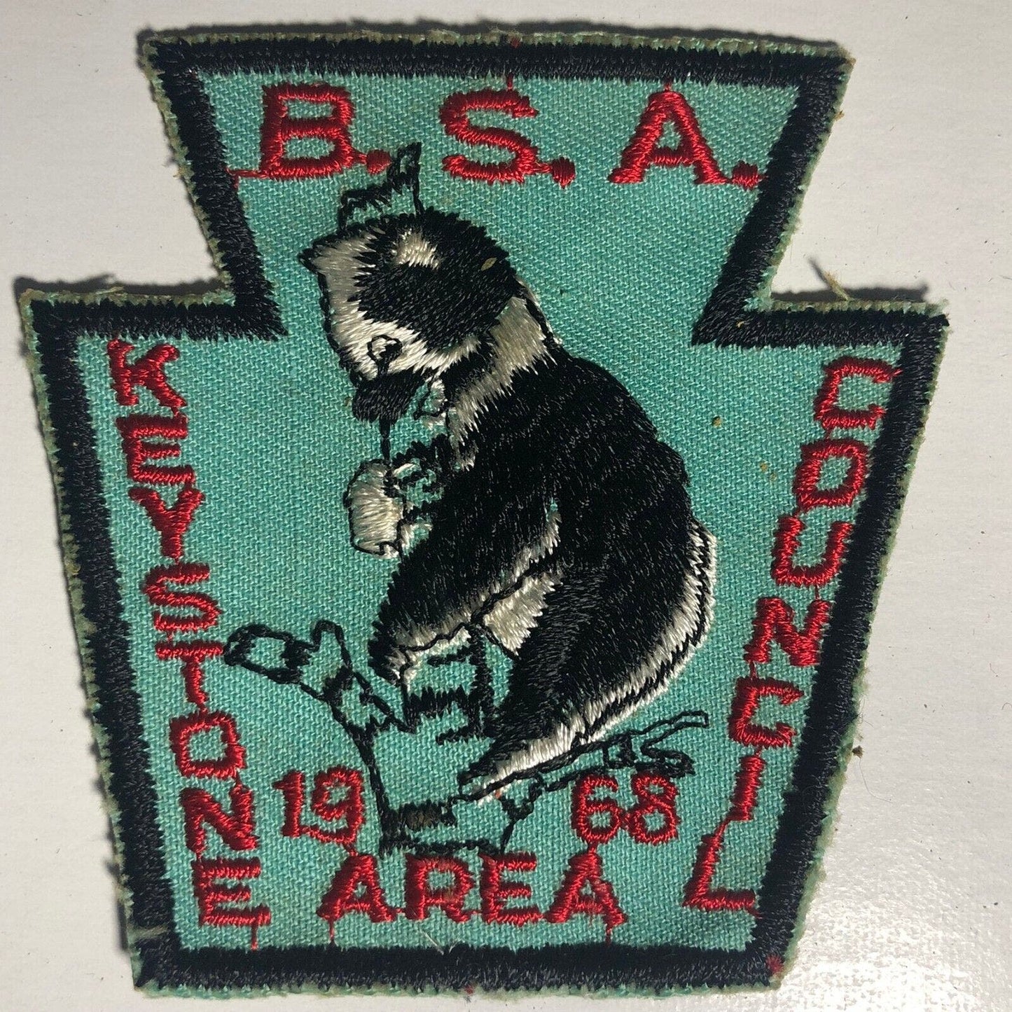 BSA - Keystone Area Council 1968 Vintage Embroidered Patch - Black Bear