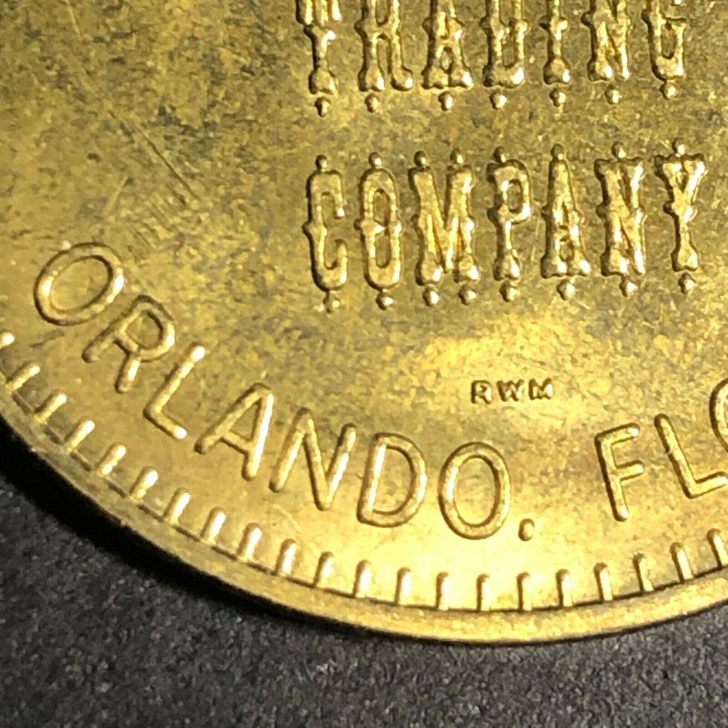 Early 1990's 28.5mm Brass Buffalo Trading Company Orlando, FA Advertising Token