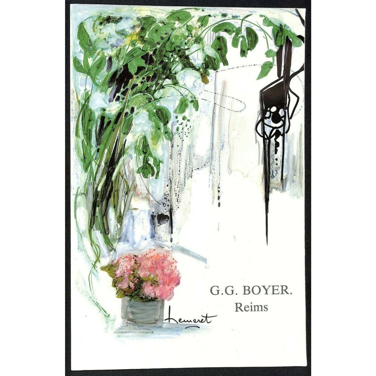G.G. Boyer Reims French Language Restaurant Menu 1988 Signed by ??