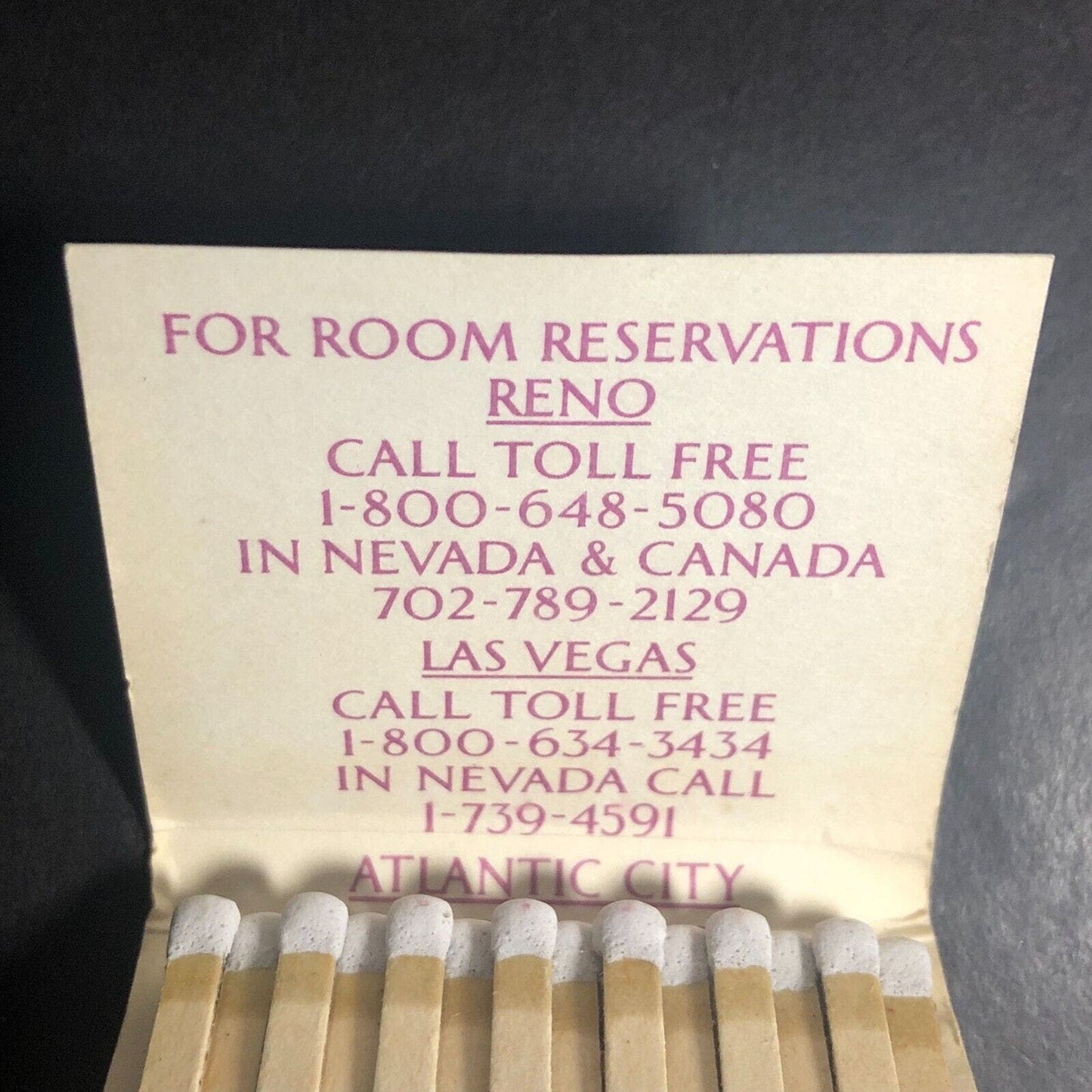 Bally's Reno Nevada China Seas Restaurant Full Matchbook c1980's Boat Sunset