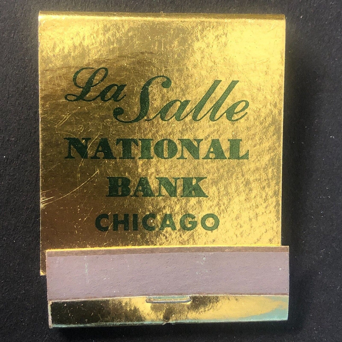 La Salle Bank Chicago Full Vintage Matchbook Foil c1960's VGC