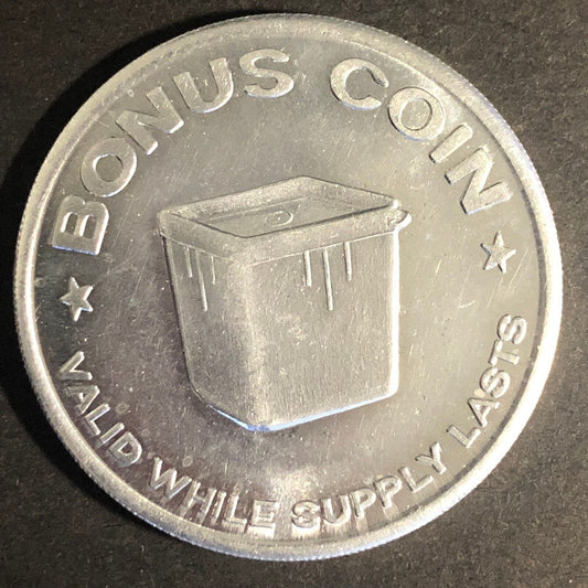 Enco Bonus Coin "Food Saver" w/ 8 Gal. Min Alum. Token 39mm c60's Scarce VGC