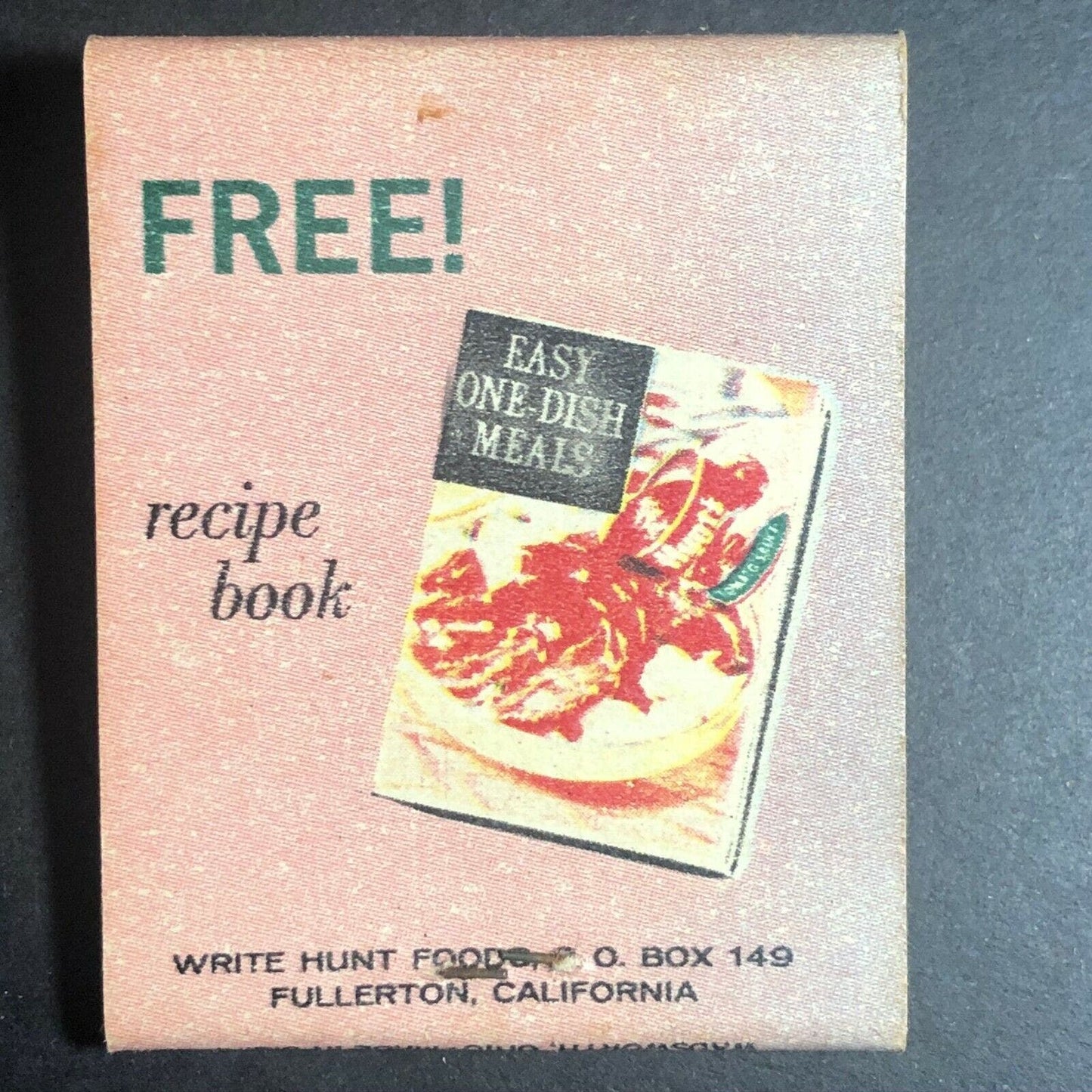 1960's Full Matchbook - Hunt's Tomato Sauce w/ Hot Dog Loaf Recipe