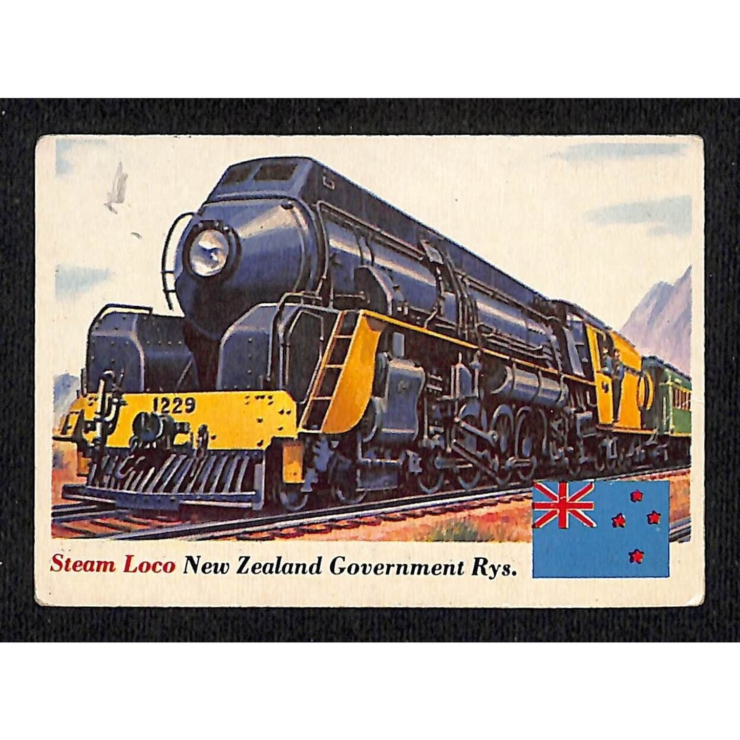 New Zealand Government Railways Steam Locomotive Collector Card c1040's-50's