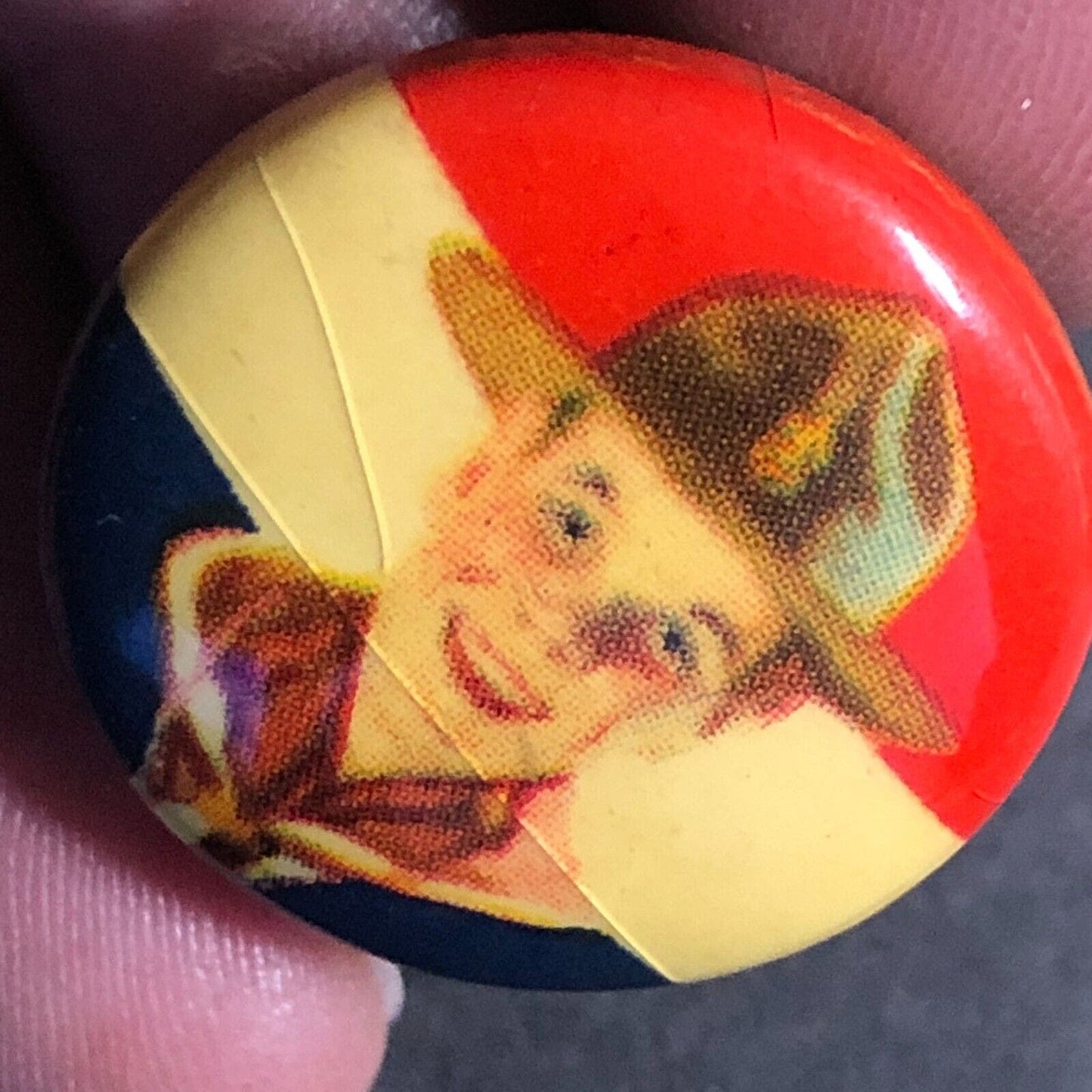 Celluloid BSA Boy Eagle Scout ? Small Patriotic Steel Pinback Button c1940's