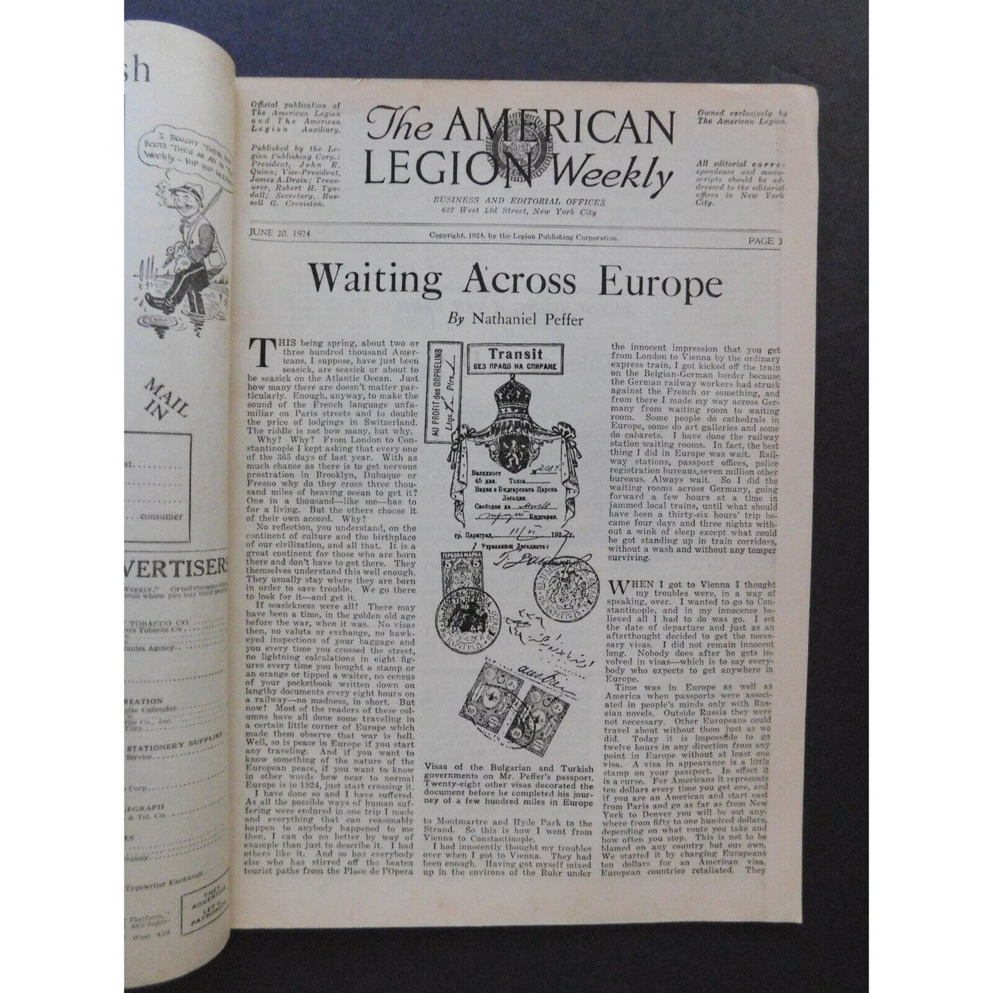 "The American Legion Weekly" June 20 1924 - 22 pgs.