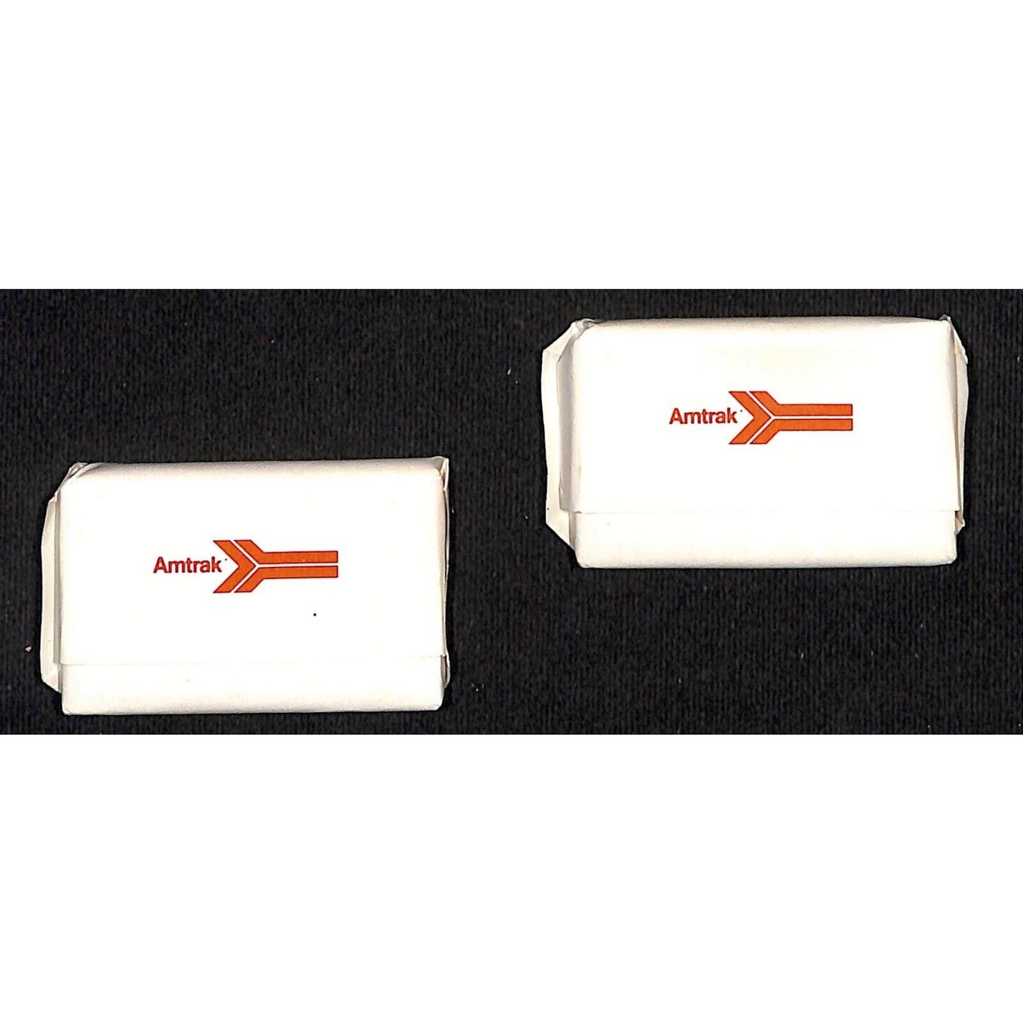 c1980's Pair of "Welcome Aboard" 1 1/4" x 2" Amtrak Soap Bars