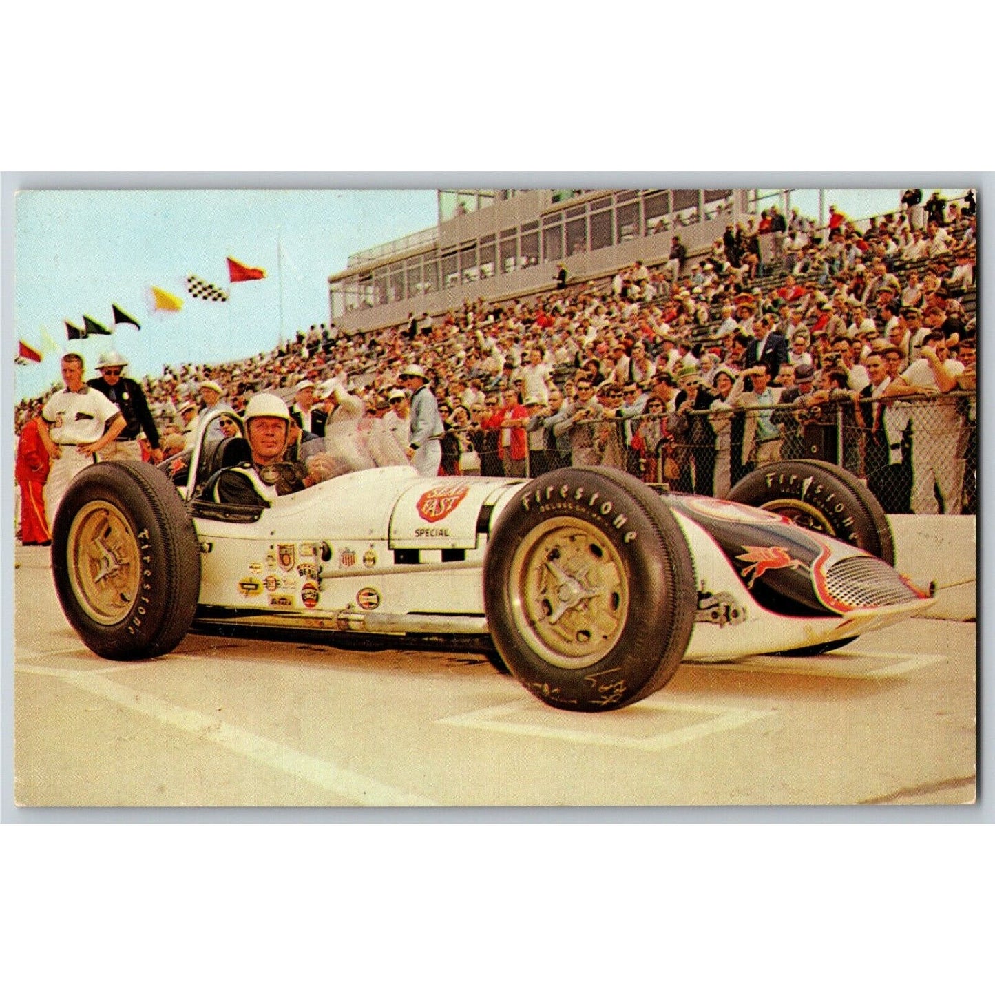 Indy 500 Postcard 1959 "Jud Larson - 500 Mile Race" - Unposted VGC
