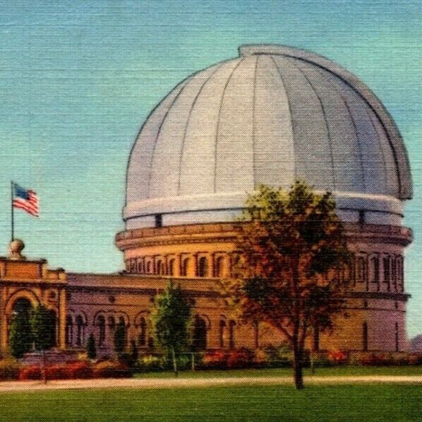 Vintage Linen Postcard Yerkes Observatory Lake Geneva Wisconsin