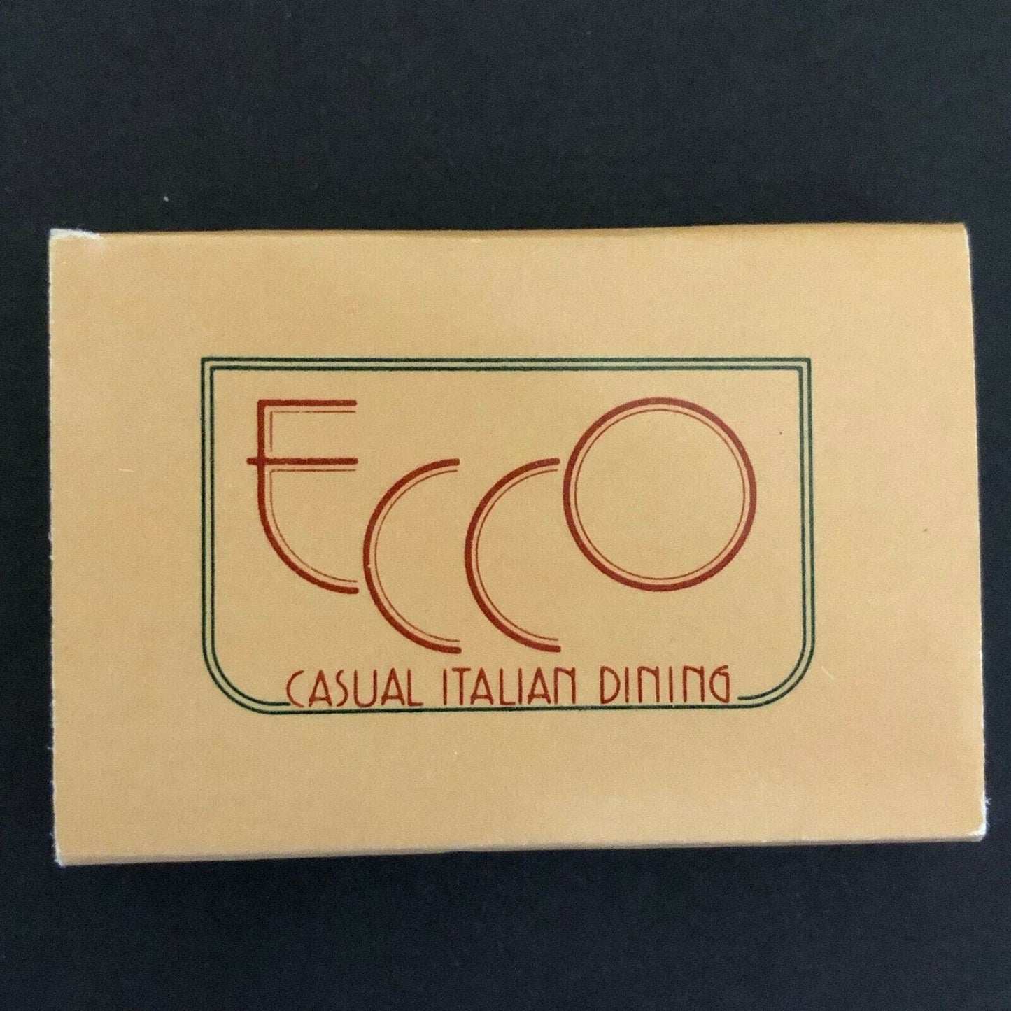 c1970's-80's Wooden Matchbox Matchbook Ecco Restaurant Hyatt Palo Alto, CA