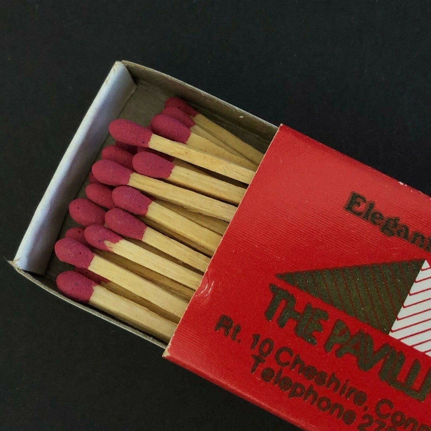 c1990s' Wooden Matchboxes / Matchbooks "The Pavillion" Restaurant Cheshire, CT