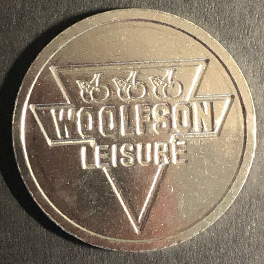 23mm Scarce "Woolfson Leisure" Nickel Plated Eurocoin Gaming Token - Fauver Coll