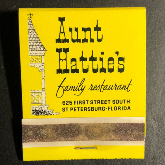 Aunt Hattie's Restaurant St Petersburg, FL Full Matchbook c1960's-73