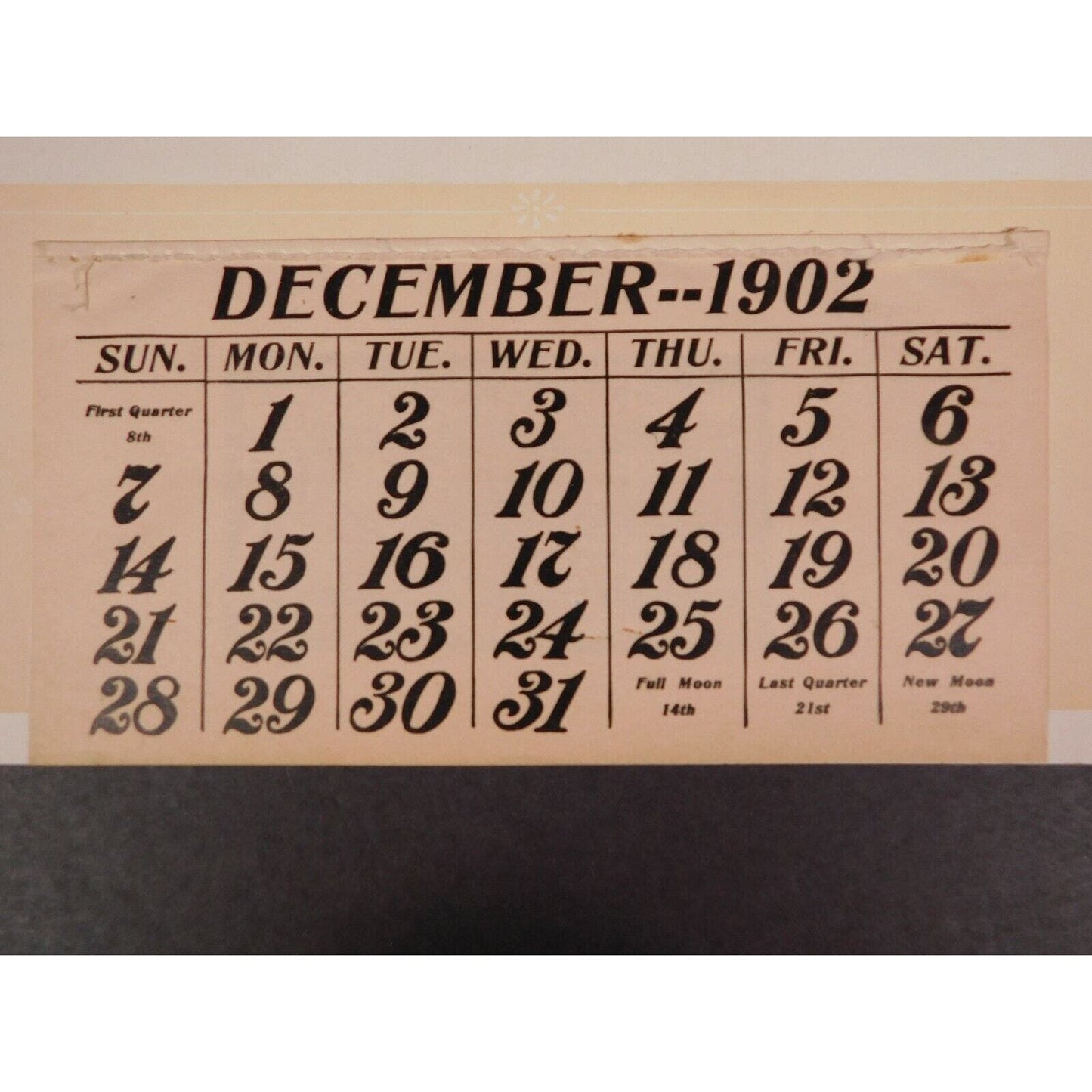 N. B. Robinson 1902 Calendar Williamstown Vermont - "Hardware Tinware & Paints"