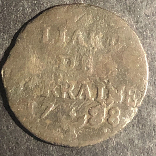 1728 France Lorraine Liard Coin 20mm - Very Worn
