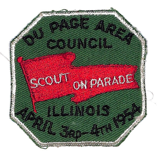 BSA Patch Du Page Area Council 1954 Scout on Parade VGC - Scarce