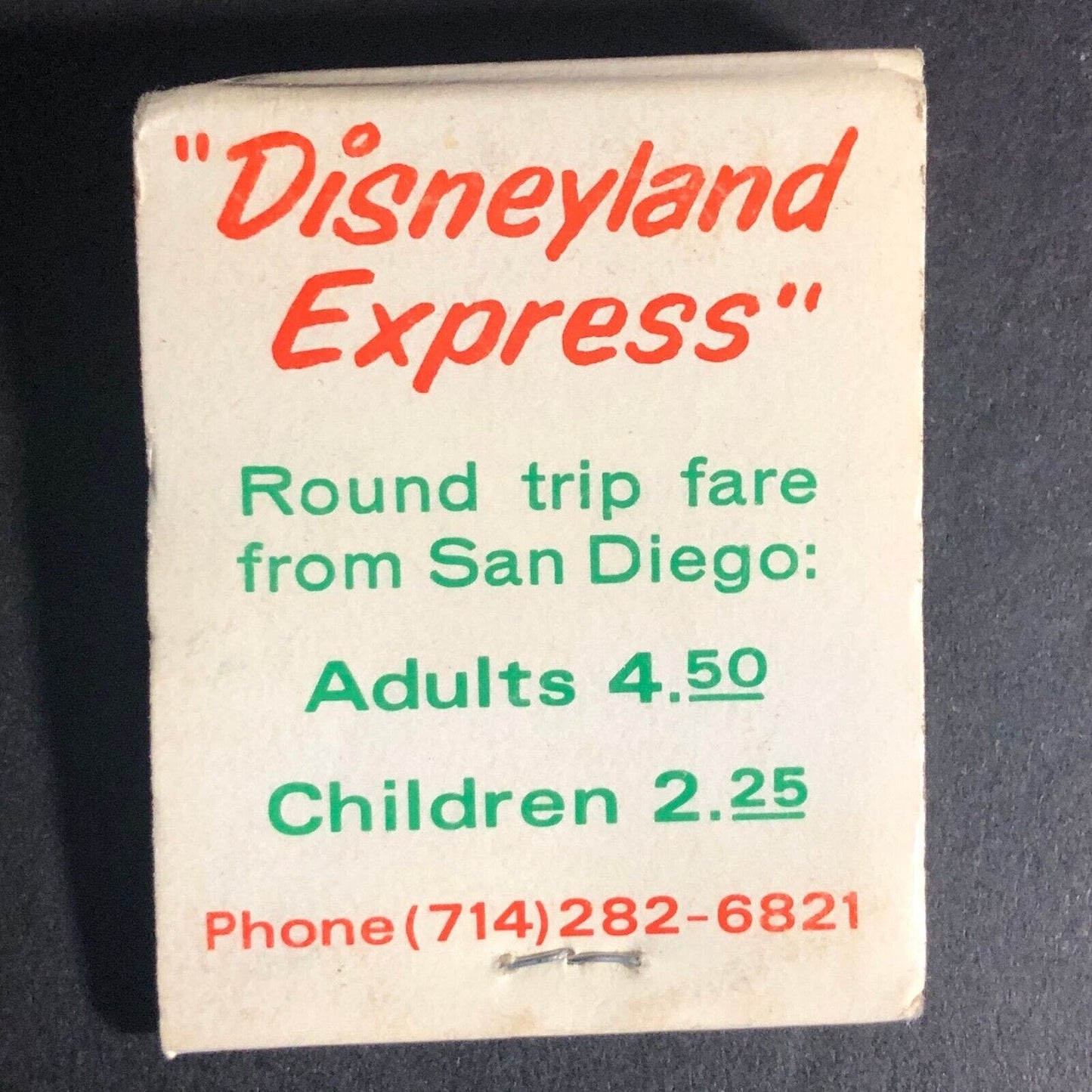 Aztec Bus Lines Matchbook "Disneyland Express" San Diego c1965-1973 Full 20-Str