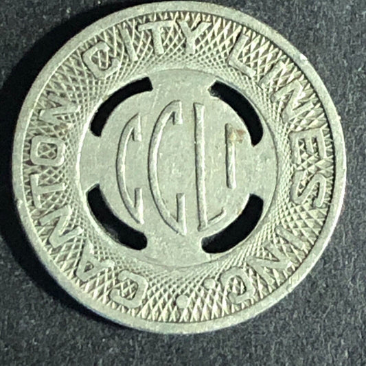 Canton City Lines Inc. (Ohio) WM G/F One Fare Transit Token 14.44mm