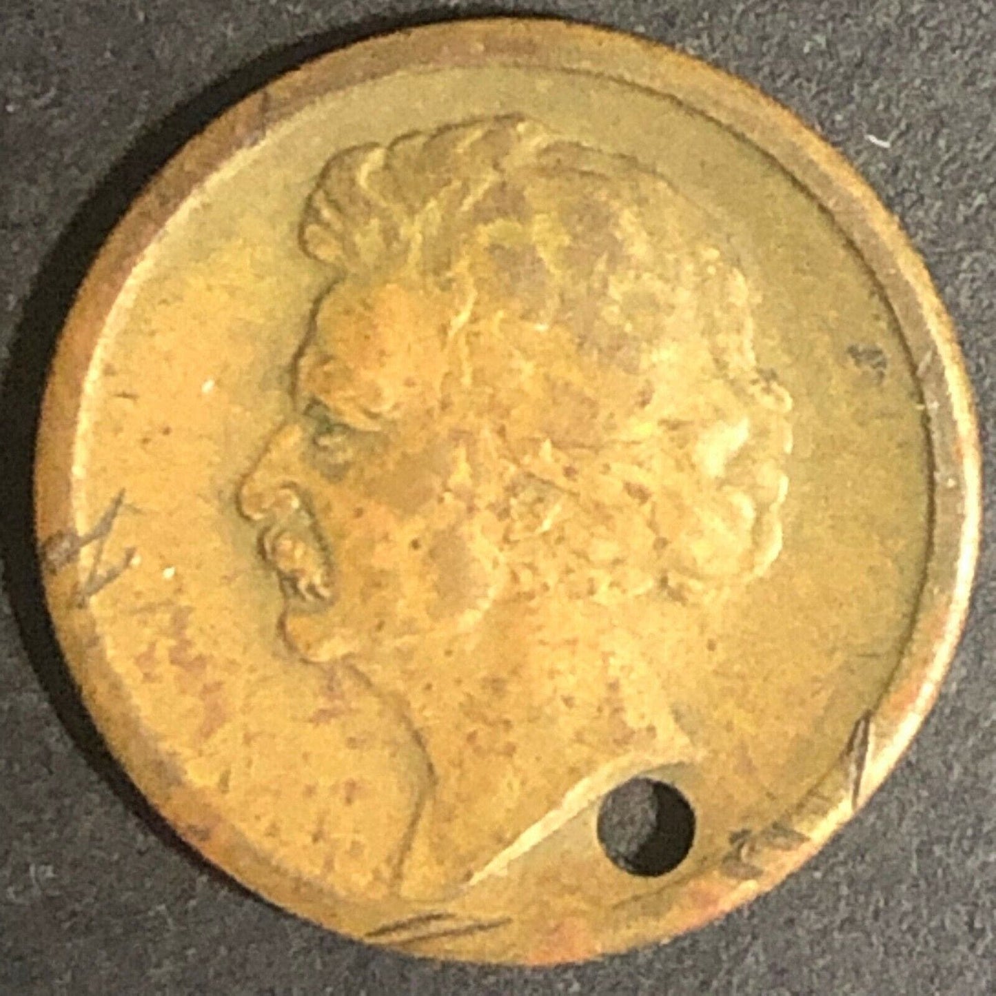 Mark Twain Very Scarce c1920's-30's 16mm Hannibal Trans Co. Brass Transit Token
