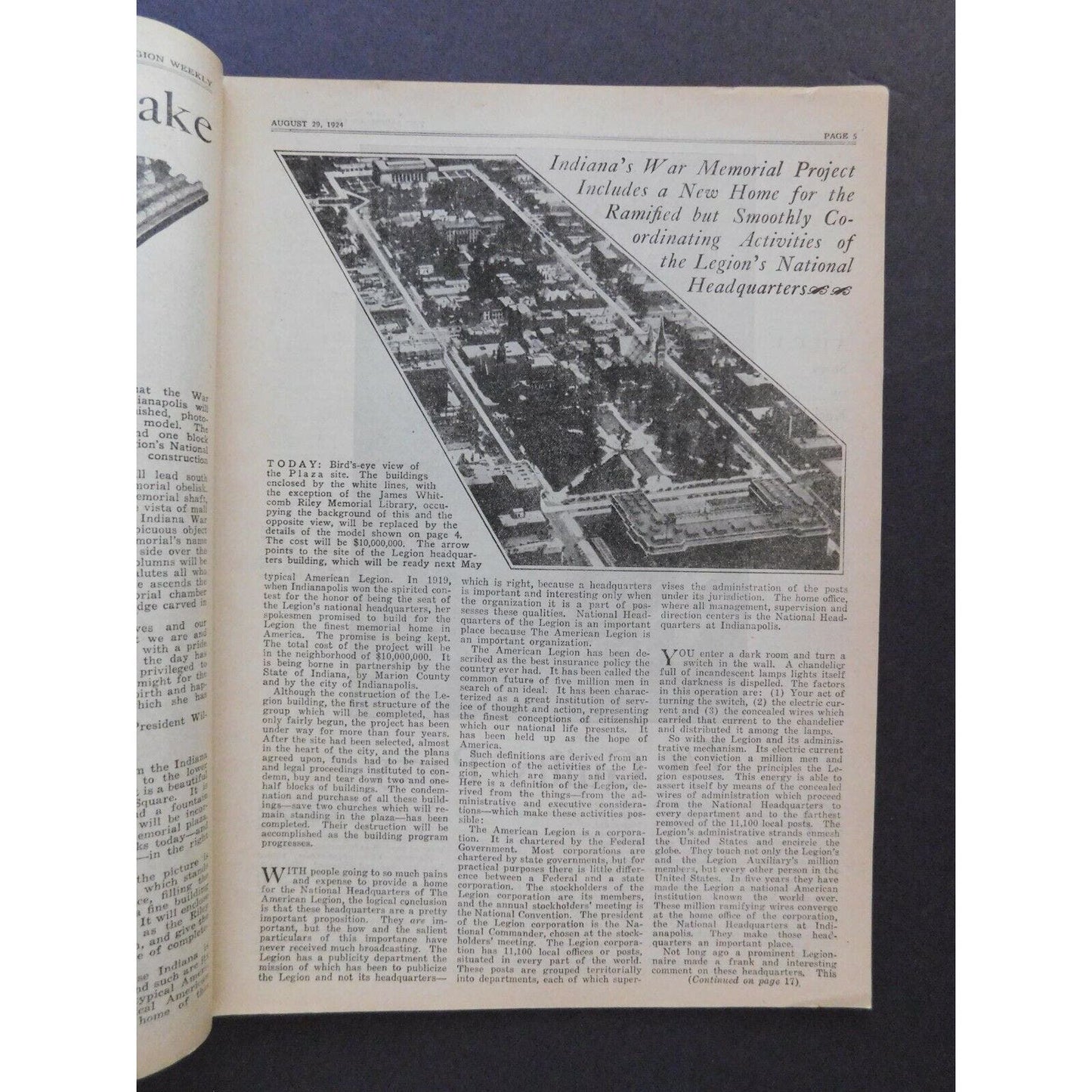 "The American Legion Weekly" Aug 29 1924 - 22 pgs.