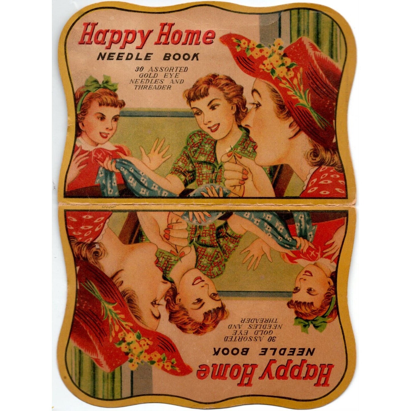 c1930's-40's Vintage Advertising Sewing Needle Book - "Happy Home" EXC