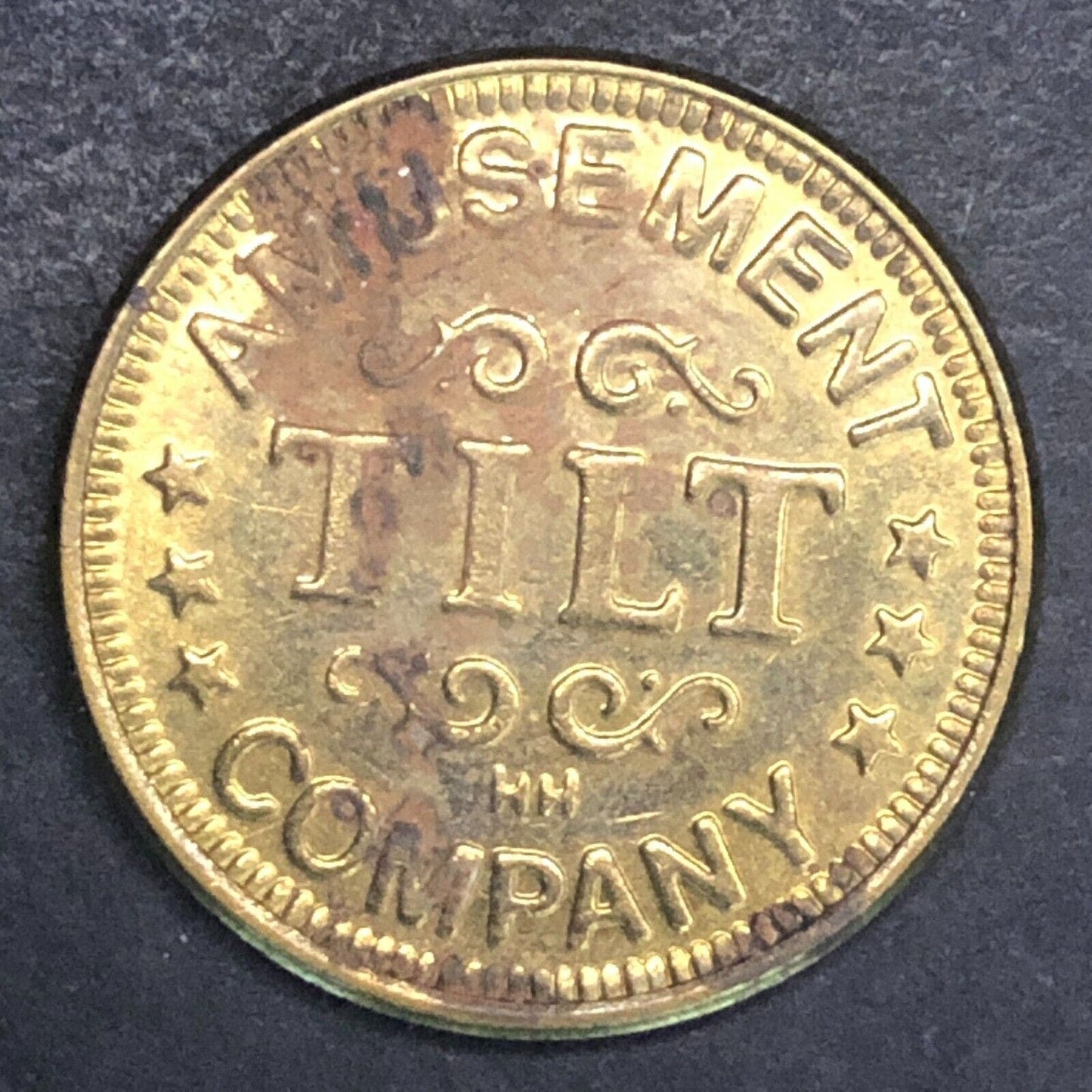 Amusement Company "Tilt" No Cash Value Token Brass 23mm