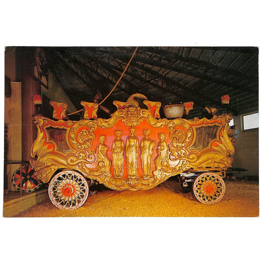 "The Five Graces" Parade Wagon c1954 Giant Postcard 6" x 9" w/ Typed Note Scarce