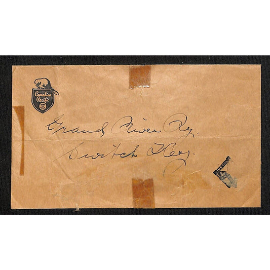 Canadian Pacific "Spans the World" Envelope Marked "Grand River RY Switch Key"