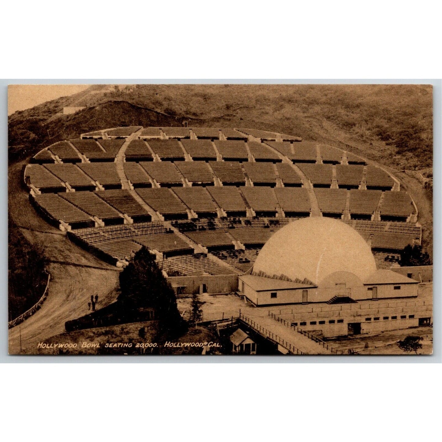 Scarce Hollywood Bowl California Postcard Empty - From Behind Shell c1920's NP