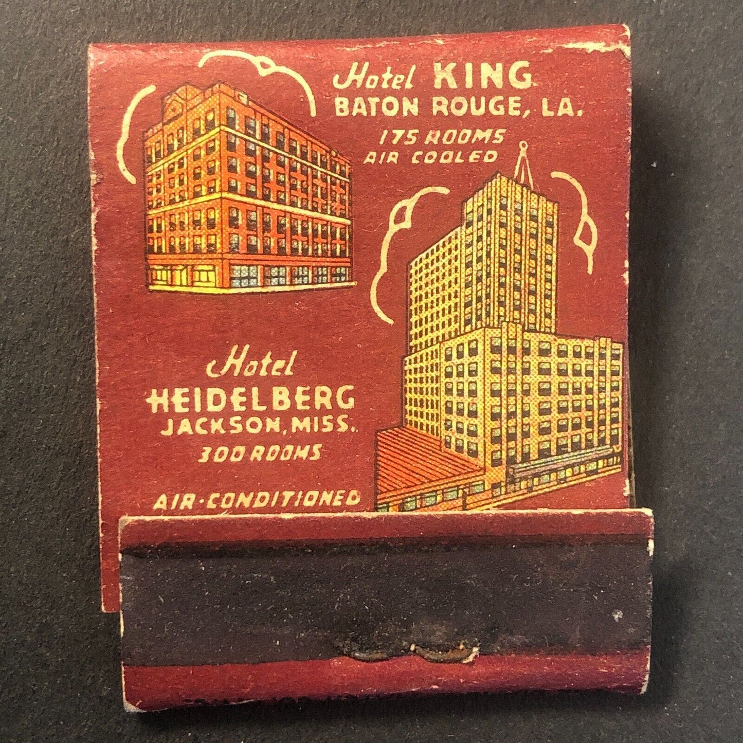 Hotel King, Heidelberg, Istrouma Baton Rouge Vintage Matchbook c1930's