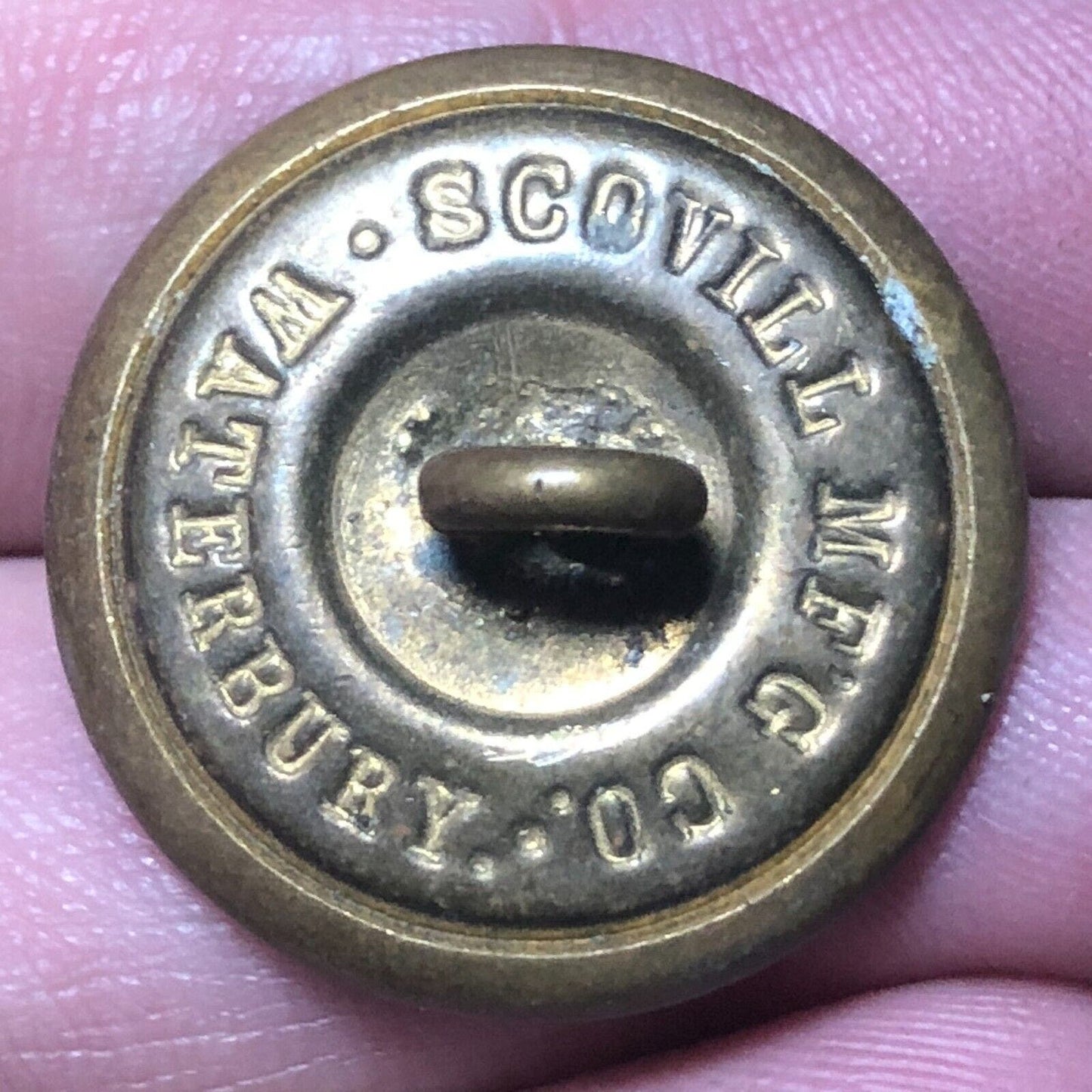 New York New Haven Hartford NH Railroad Brass Uniform Button 3/4" dia Scovill
