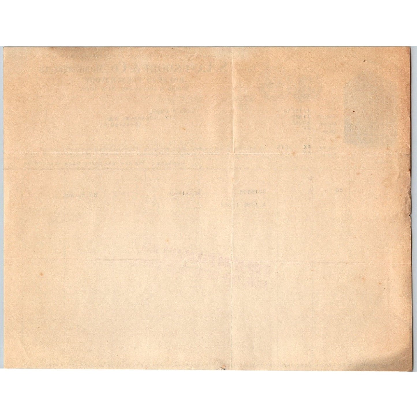 NYC Spring & Crosby Sts. - S. Langsdorf & Co. "Engel" 1918 Billhead Scarce