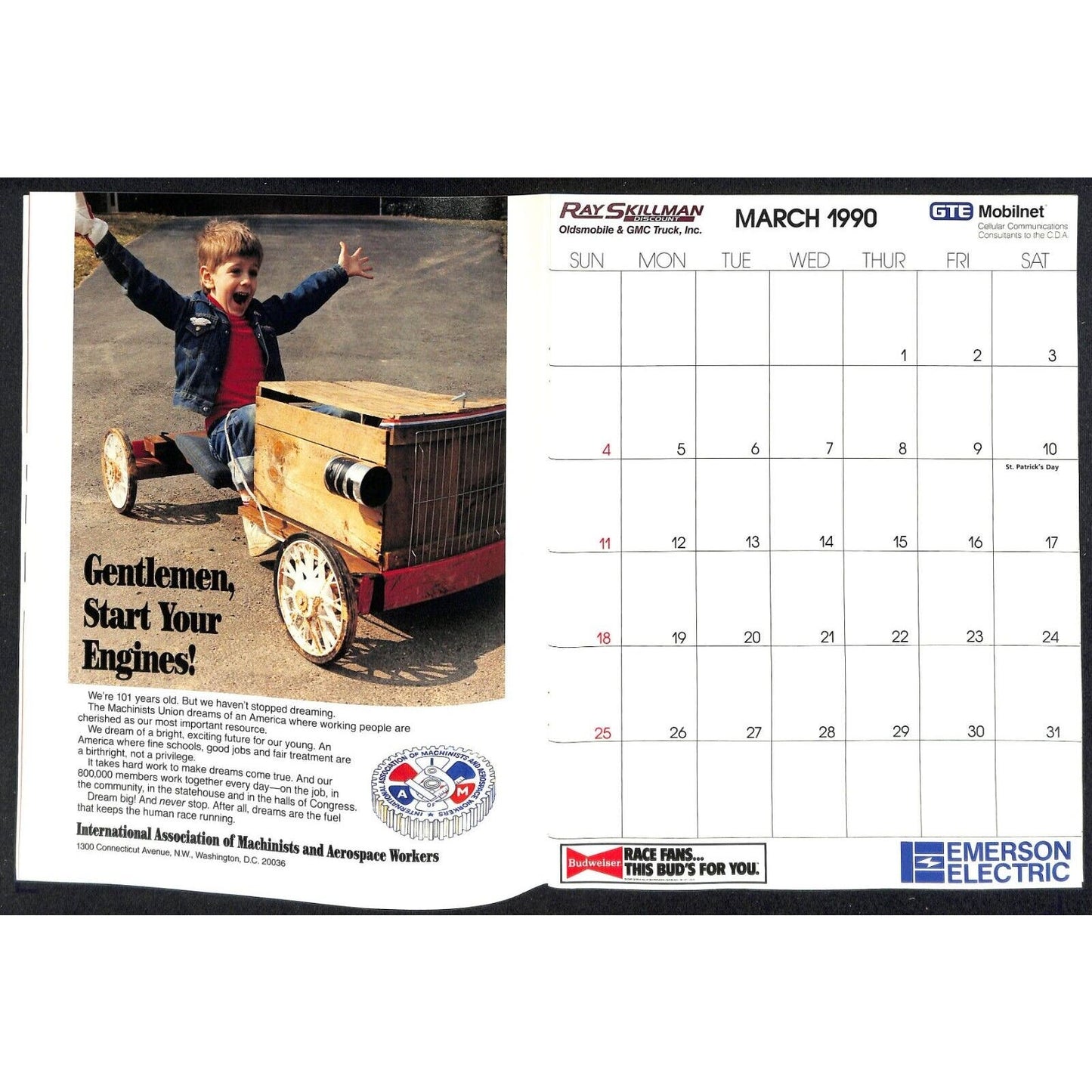 1990 Indy 500 PPG CDA Championship Drivers Assoc. Calendar w/ Emerson Fittipaldi
