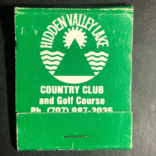 Hidden Valley Lake Country Club Golf Course Near Full Matchbook c1975-85