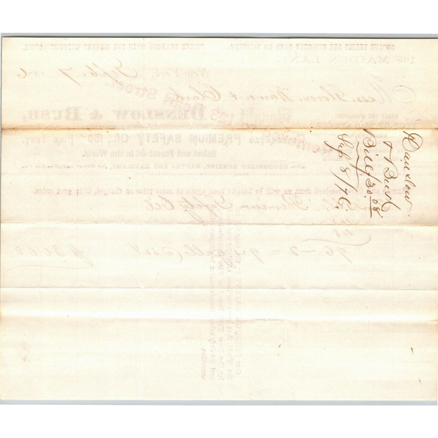 Denslow & Bush NY, NY to Glover, Warner & Clarke Sandy Hook Letterhead 1876