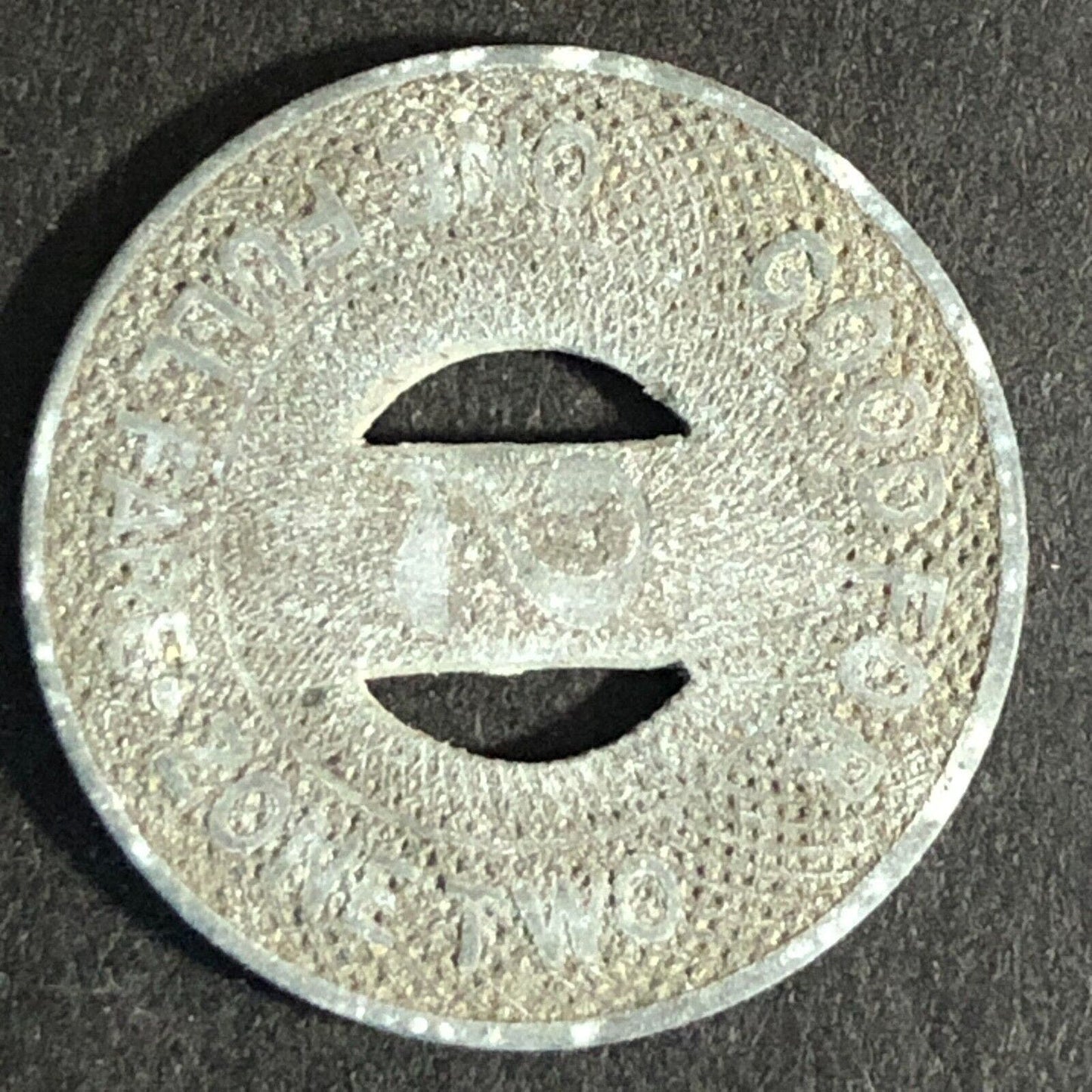 Blue Ribbon Bus Lines (Ashland, KY) Zinc G/F One Full Fare Zone Two Token 23mm