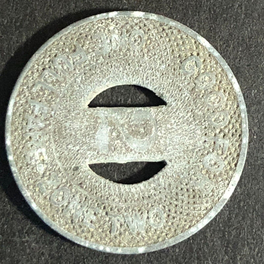 Blue Ribbon Bus Lines (Ashland, KY) Zinc G/F One Full Fare Zone Two Token 23mm