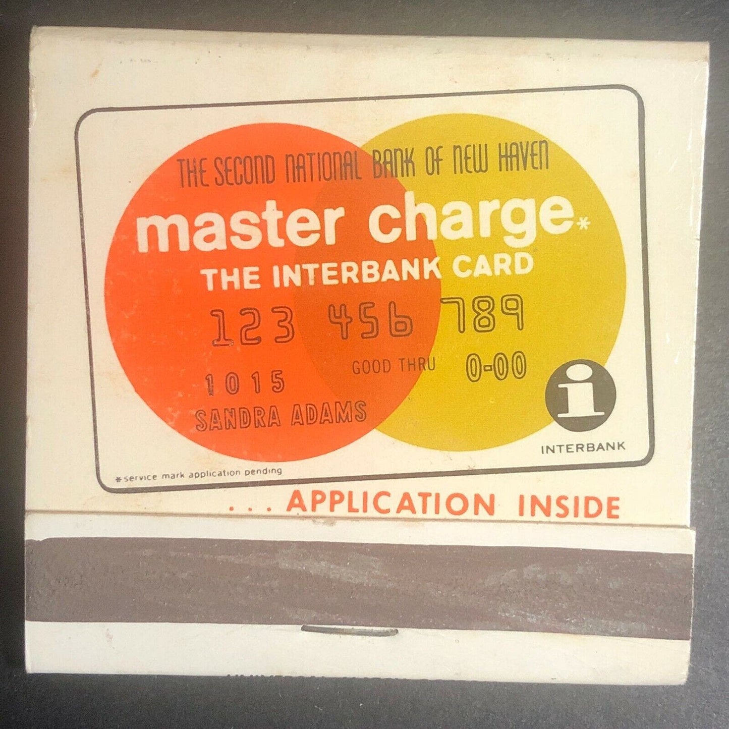 70's-80's Half-Full Matchbook "Master Charge" Second National Bank New Haven, CT